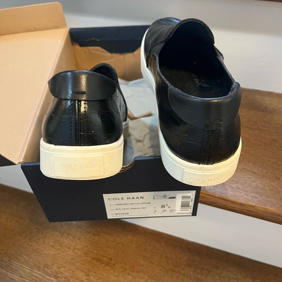 Cole Haan Slip-on Sneaker Black Croc 8.5 - Picture 4 of 5